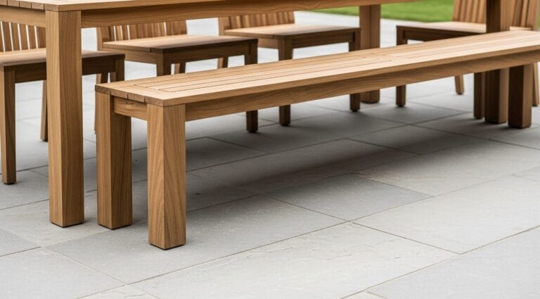 HMZ Woodz Modern Organic Outdoor Dining Bench | DIY Patio Seating