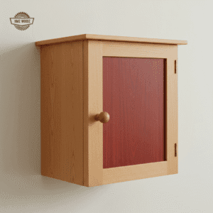 HMZ Woodz Small Wooden Wall Cupboard | DIY Red Panel Cabinet