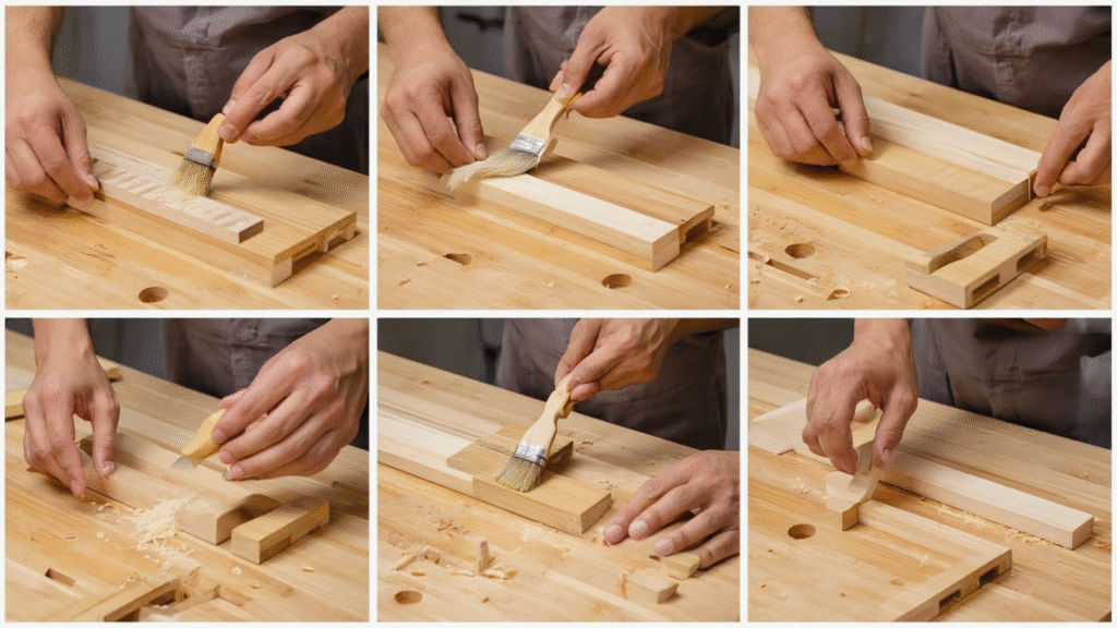 Proper wood gluing technique to avoid common woodworking mistakes step by step