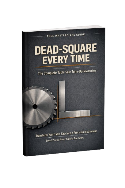 HMZ Woodz Table Saw Tune-Up Checklist eBook cover for precision.