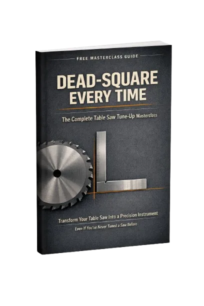 HMZ Woodz Table Saw Tune-Up Checklist eBook cover for precision.