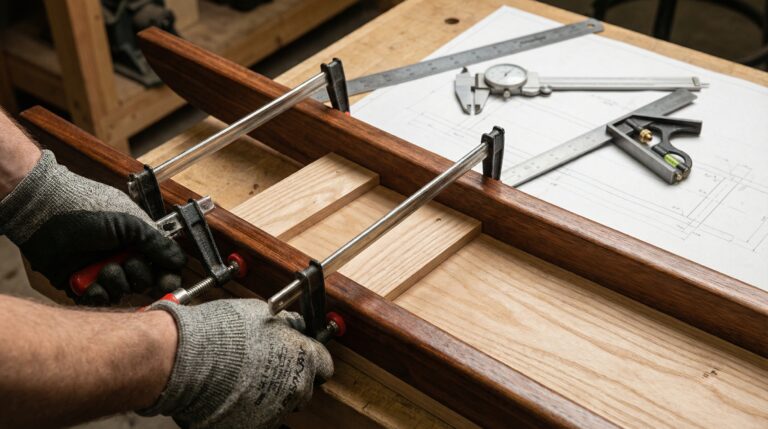 Detailed step-by-step showing how to build a crosscut sled runners attachment technique for perfect table saw alignment.